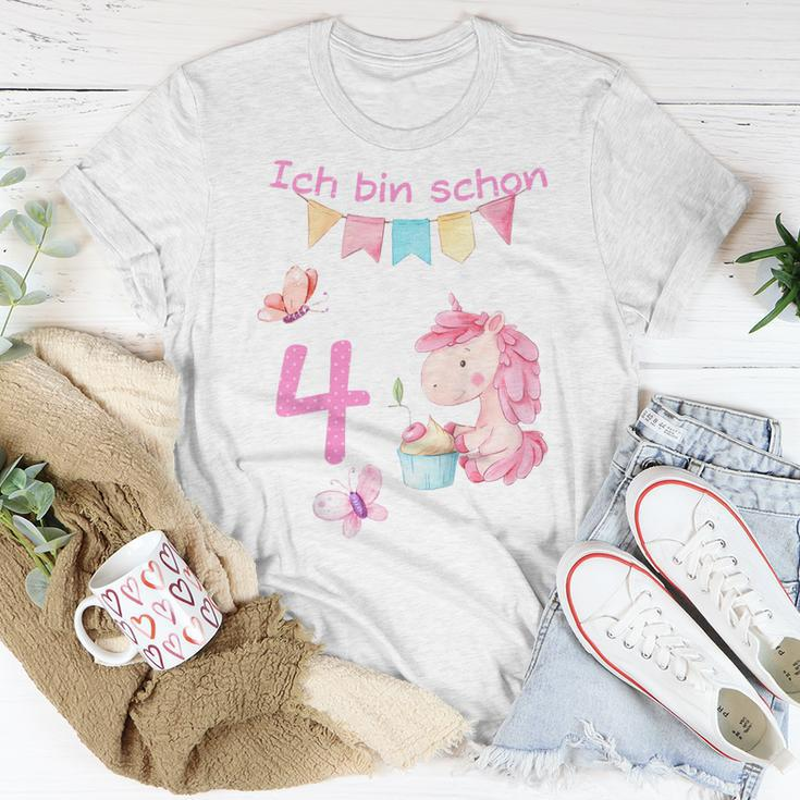 Kinder Mädchen Ich Bin 4 Jahre Alt 4 Geburtstag Einhorn T-Shirt Lustige Geschenke