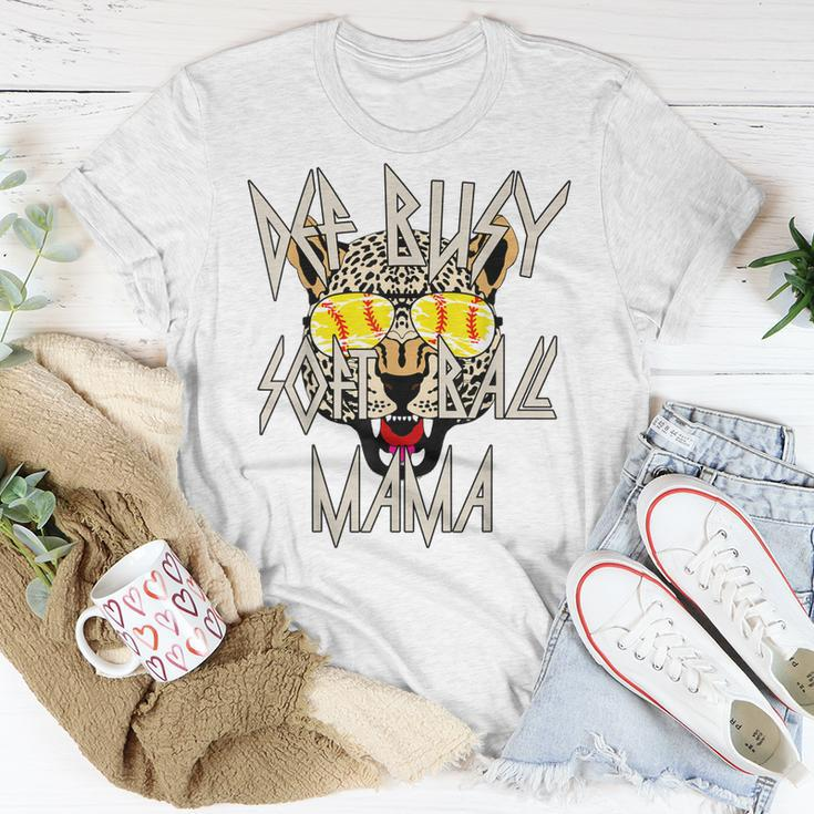 Leopard Funny Softball Mom Life Cute Def Busy Softball Mama Unisex T-Shirt Unique Gifts
