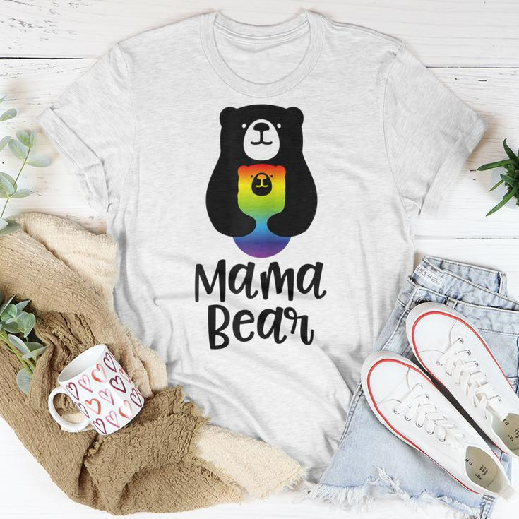 Lgbt Mom Mama Bear Mothers Gift Rainbow Gift For Womens Unisex T-Shirt Unique Gifts