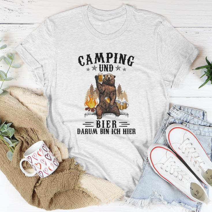 Lustiges Camping und Bier T-Shirt Darum bin ich hier für Herren Lustige Geschenke