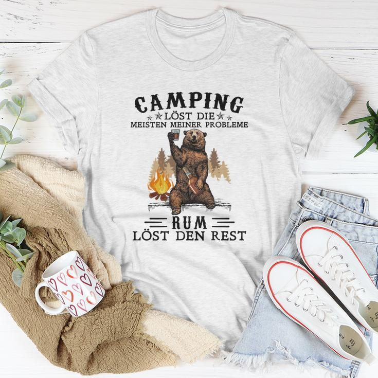 Lustiges Herren Camping T-Shirt Camping & Rum lösen Probleme, Outdoor Tee Lustige Geschenke