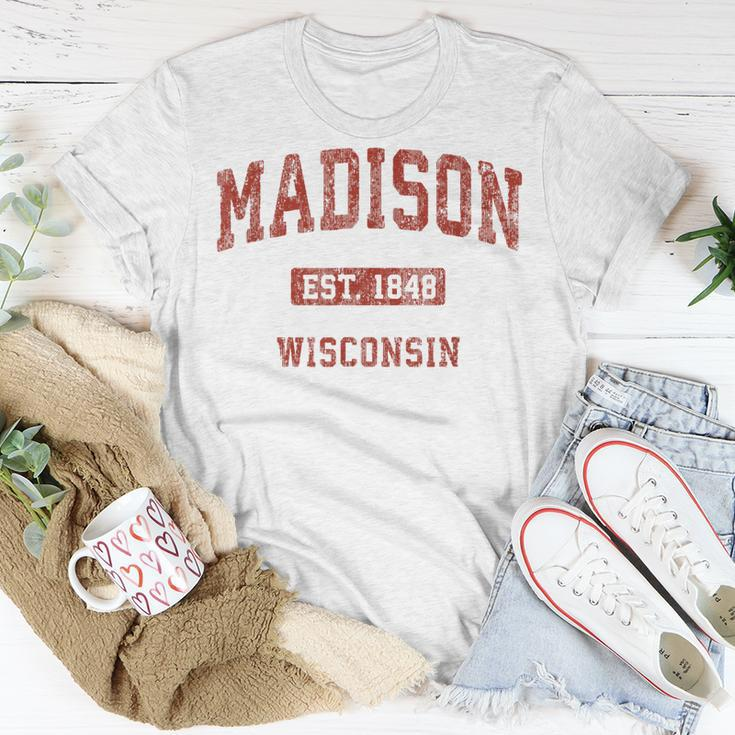 Madison Wisconsin Wi Vintage Athletic Sports Design Unisex T-Shirt Unique Gifts