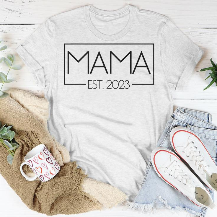 Mama Est 2023 Werdende Mutter Schwangere Geschenk Neue Mama T-Shirt Lustige Geschenke