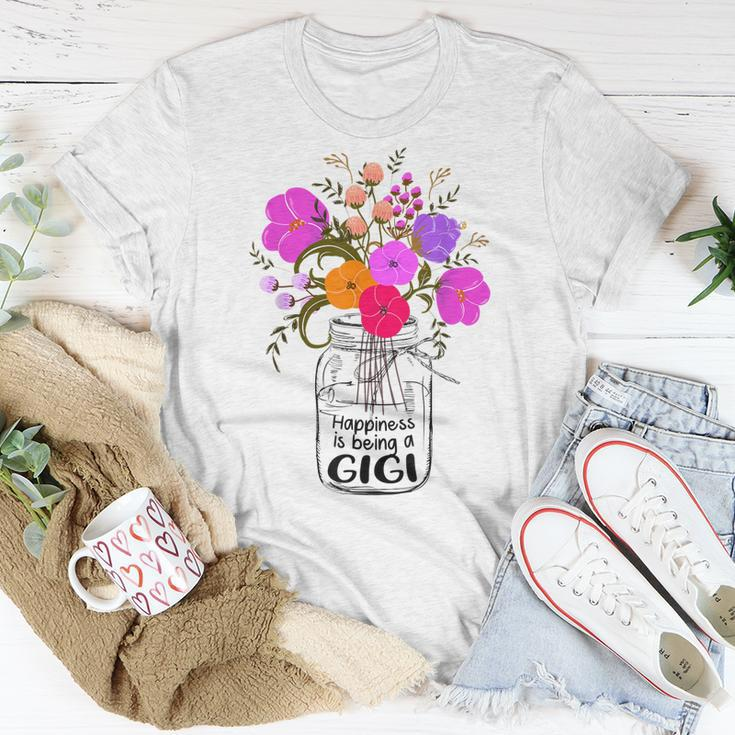 Mom Grandma Floral Gift Happiness Is Being A Gigi Gift For Women Unisex T-Shirt Unique Gifts