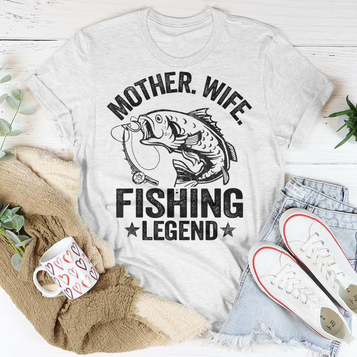 Mother Wife Fishing Legend Fisherwoman Grandma Mom Fishing Unisex T-Shirt Unique Gifts