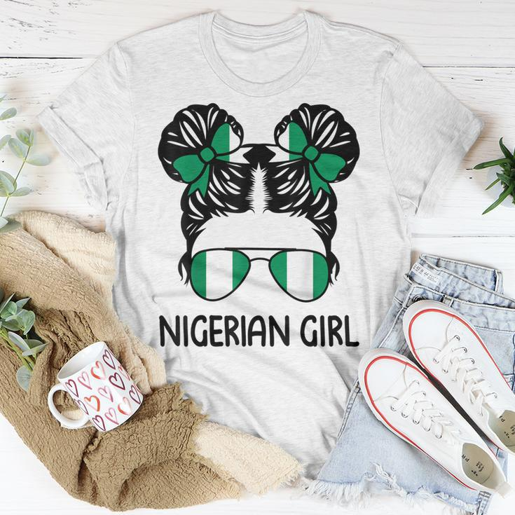 Nigerian Girl Messy Hair Nigeria Pride Patriotic Womens Kids Unisex T-Shirt Unique Gifts