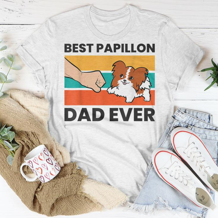 Papillon Dog Owner Best Papillon Dad Ever Unisex T-Shirt Unique Gifts