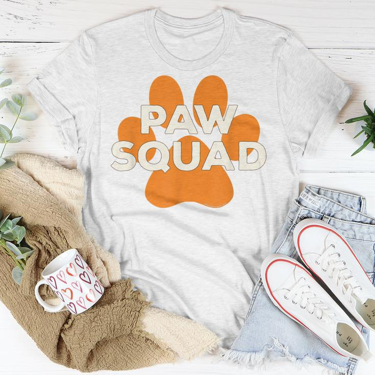Paw Squad Orange Dog Cat Paw Print Animal Rescue Team Unisex T-Shirt Unique Gifts