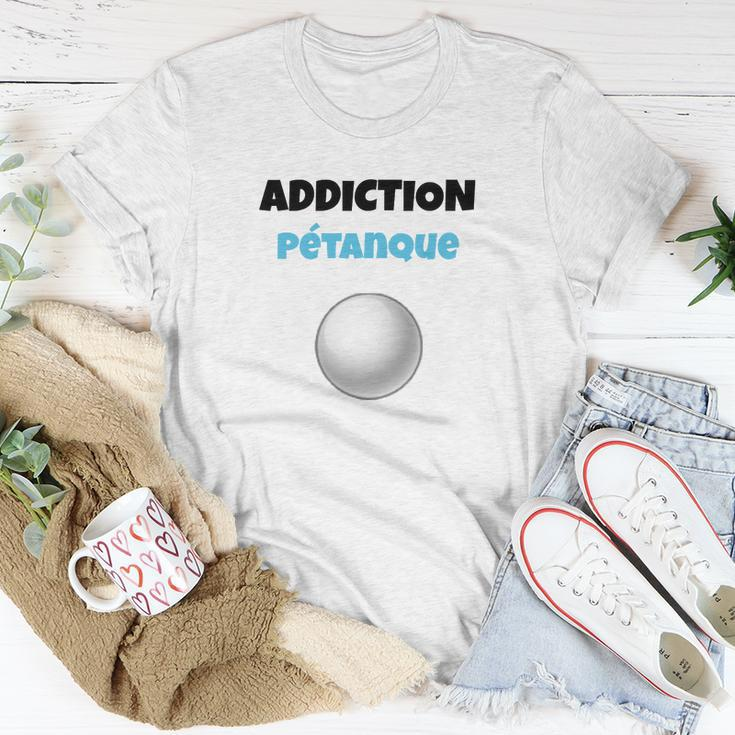 Petanque-Sucht T-Shirt mit Kugeldesign, Weißes Motivshirt Lustige Geschenke