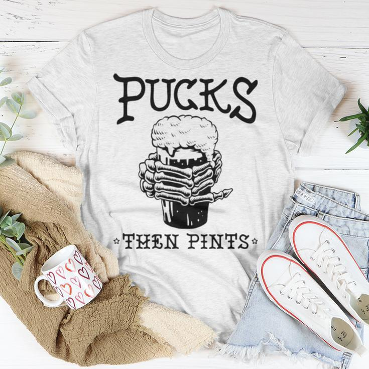 Pucks Then Pints Beer Unisex T-Shirt Unique Gifts