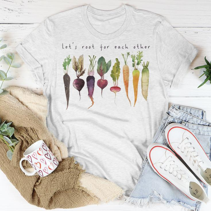 Retro Lets Root For Each Other Cute Veggie Vegan T-shirt Personalized Gifts