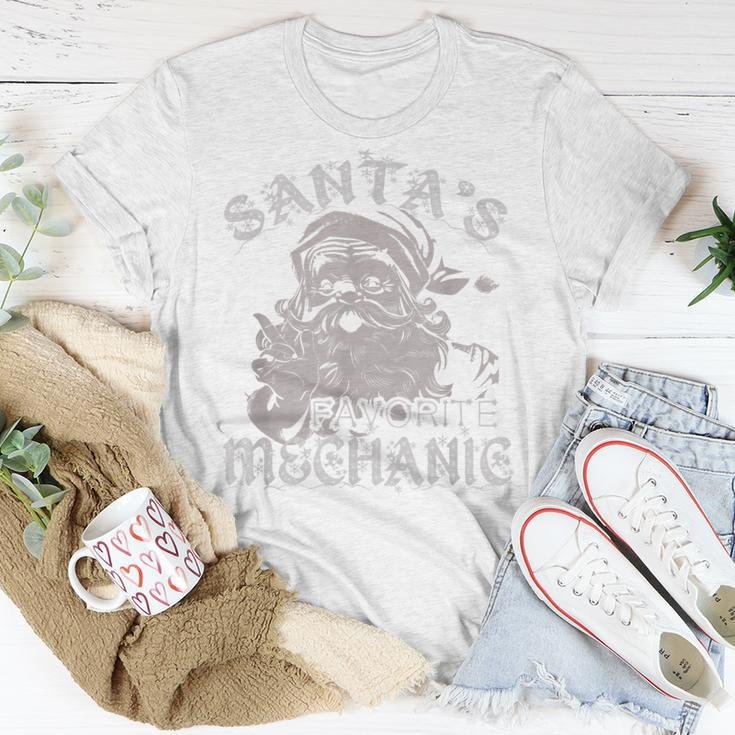 Santas Favorite Mechanic Christmas Holiday Unisex T-Shirt Unique Gifts