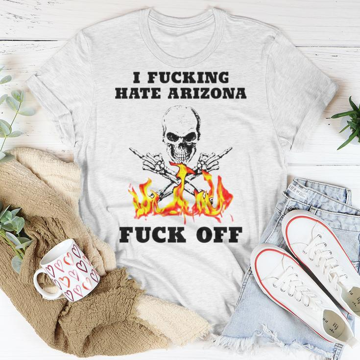 Skull I Fuckling Hate Arizona Fuck Off Unisex T-Shirt Unique Gifts