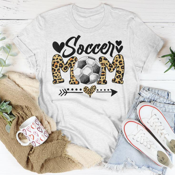 Soccer Mom Heart Leopard Mom Grandma Mothers Day Unisex T-Shirt Unique Gifts