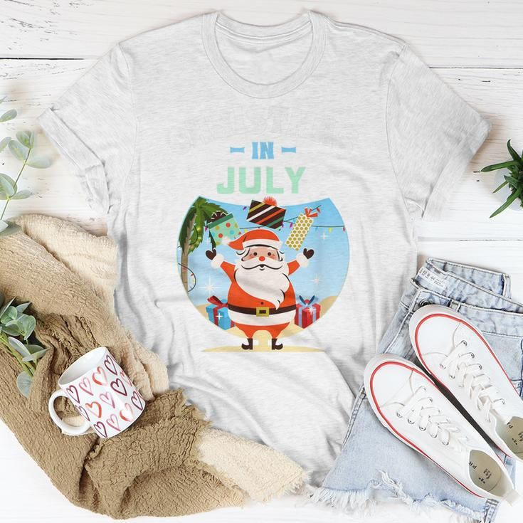 Tropischer Weihnachtsmann T-Shirt, Weihnachten im Juli Design Lustige Geschenke
