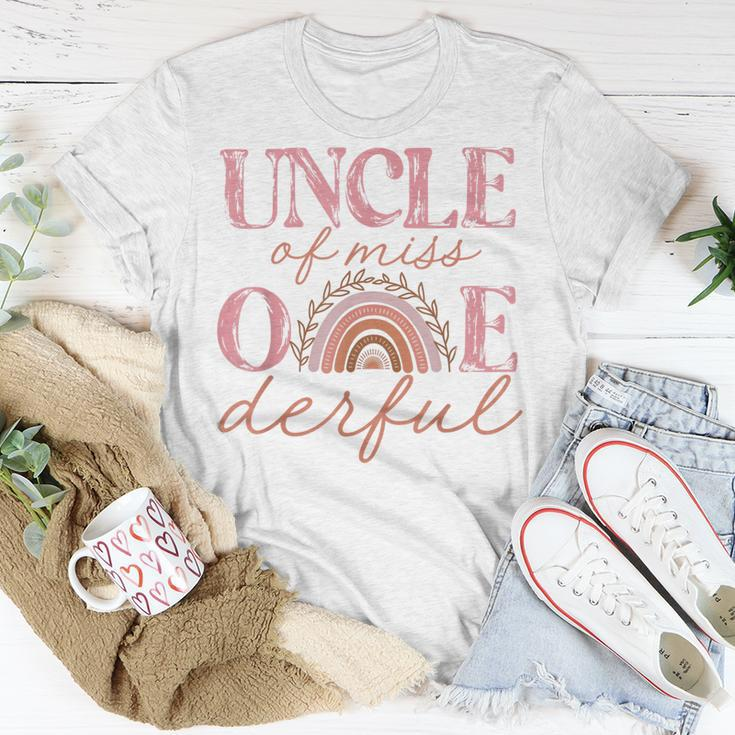 Uncle Of Little Miss Onederful 1St Bday Boho Rainbow Gift For Mens Unisex T-Shirt Unique Gifts