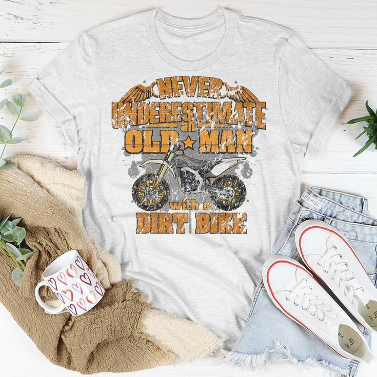 Never Underestimate Dad Motocross Mx Dirt BikeT-Shirt Funny Gifts