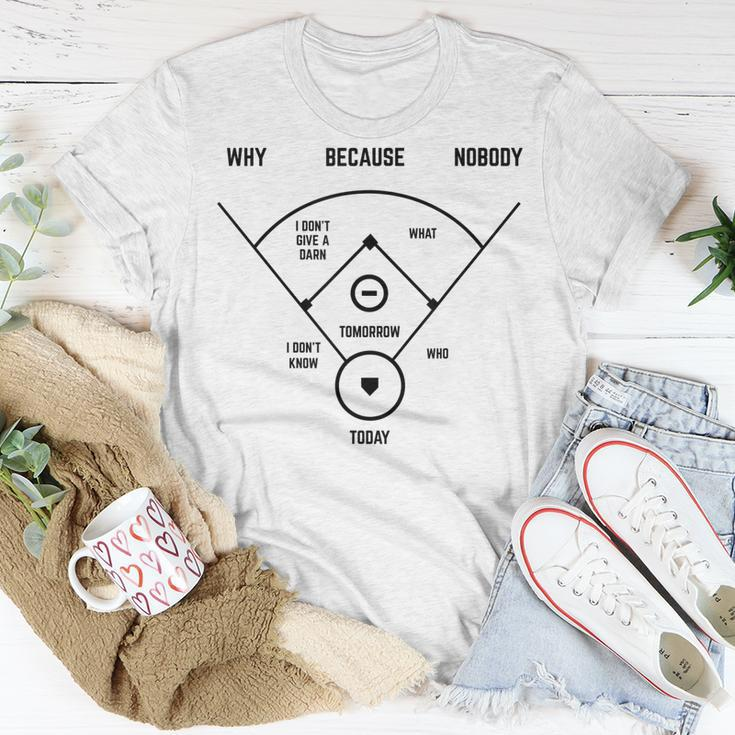 Whos On First Baseball Vintage Joke Baseball Dad T-Shirt Funny Gifts