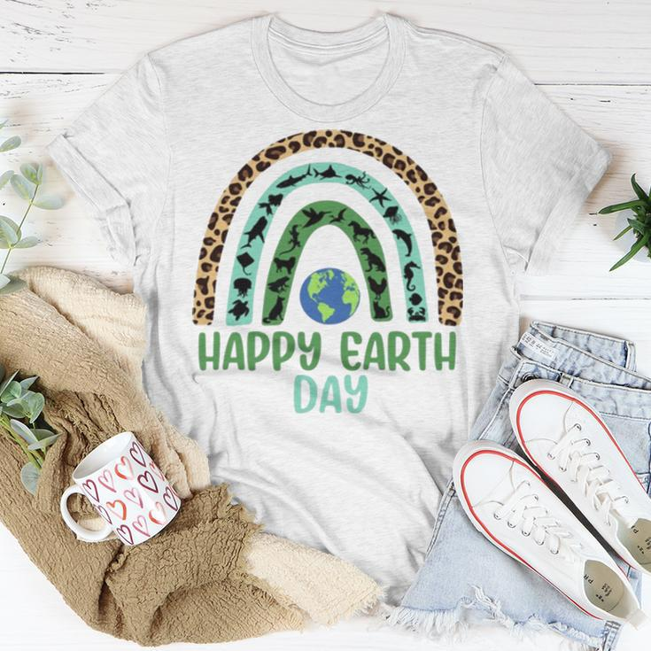 Wild And Sea Animals Happy Earth Day Rainbow Unisex T-Shirt Unique Gifts
