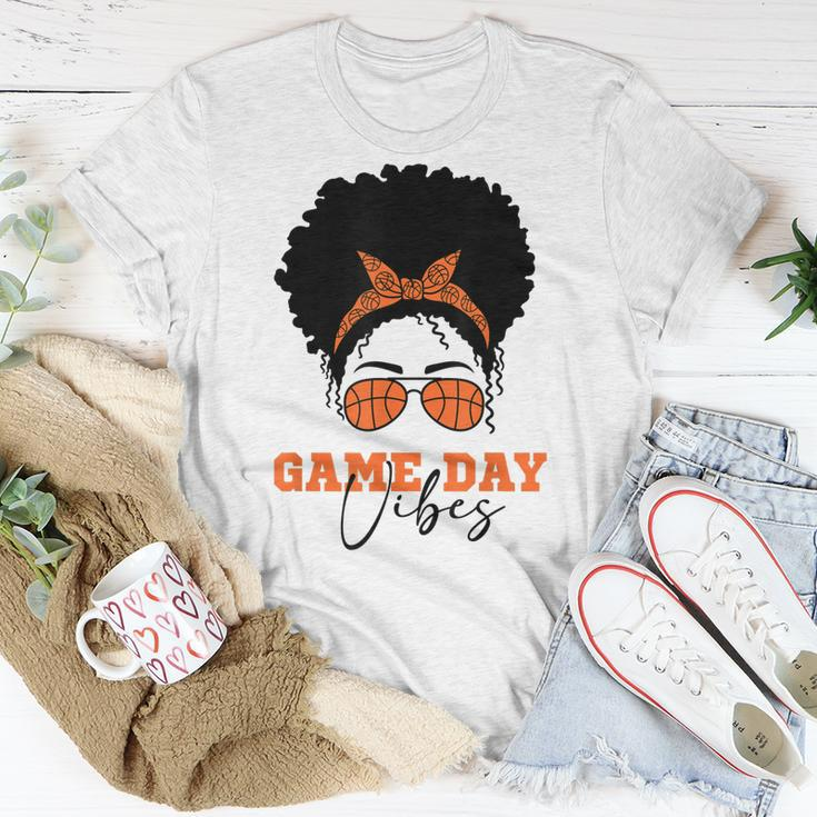 Womens Basketball Game Day Vibes Mom Hair Glasses Ball Gift For Women Unisex T-Shirt Unique Gifts