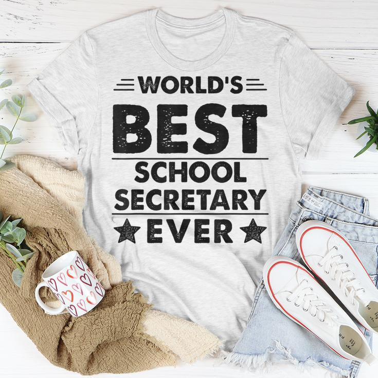 Worlds Best School Secretary Ever Unisex T-Shirt Funny Gifts