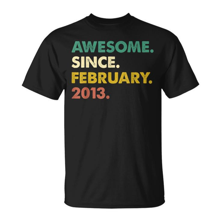 10 Years Old Awesome Since February 2013 10Th Birthday T-shirt