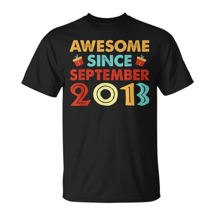 10 Years Old Awesome Since September 2013 10Th Birthday T-shirt