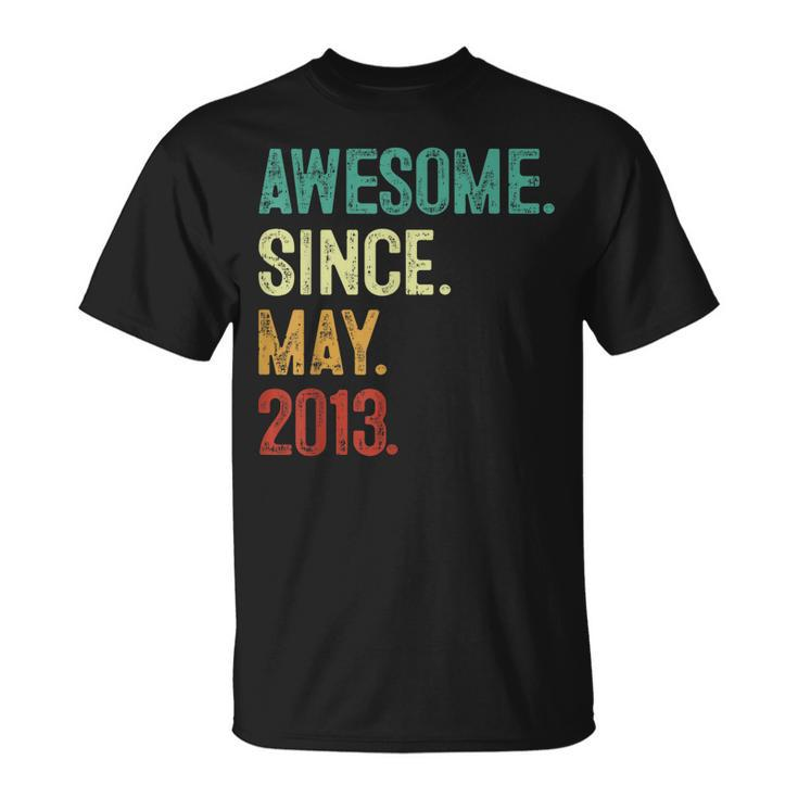 10 Years Old Awesome Since May 2013 10Th Birthday Unisex T-Shirt