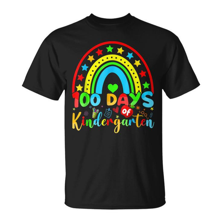 100 Days Of Kindergarten Teacher 100 Days Smarter Rainbow V2 T-Shirt