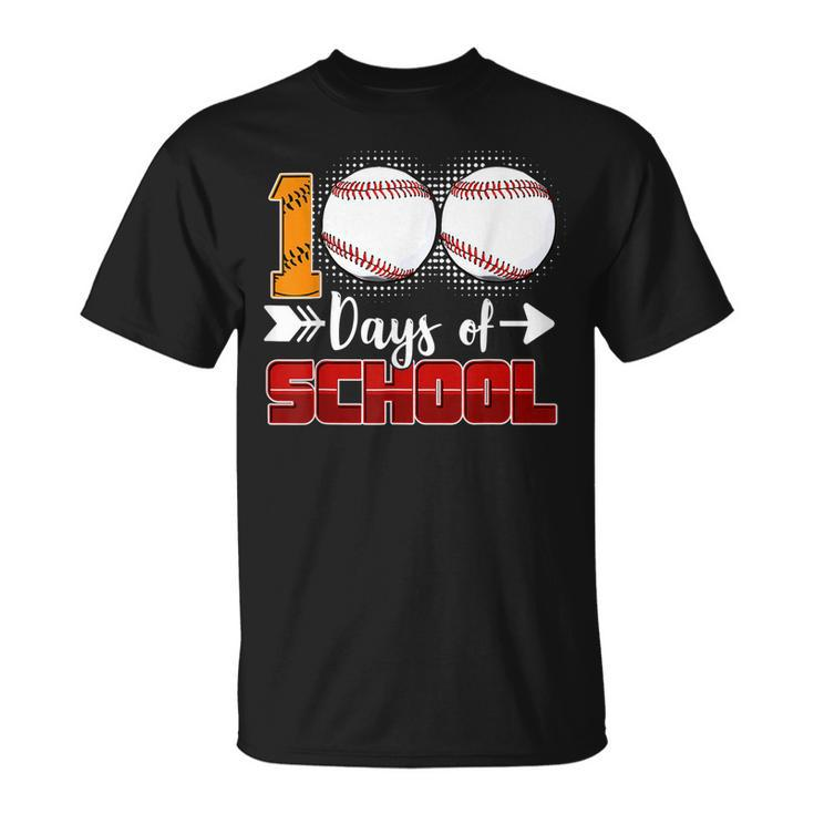 100 Days Of School Baseball 100 Days Smarter 100Th Day T-shirt