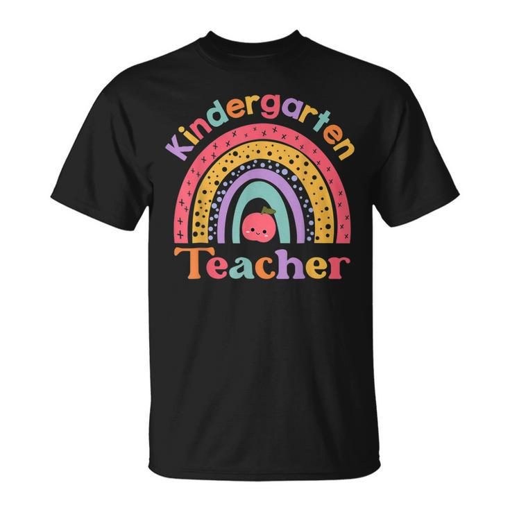 100 Days Of School Cute Rainbow Kindergarten Back To School T-shirt