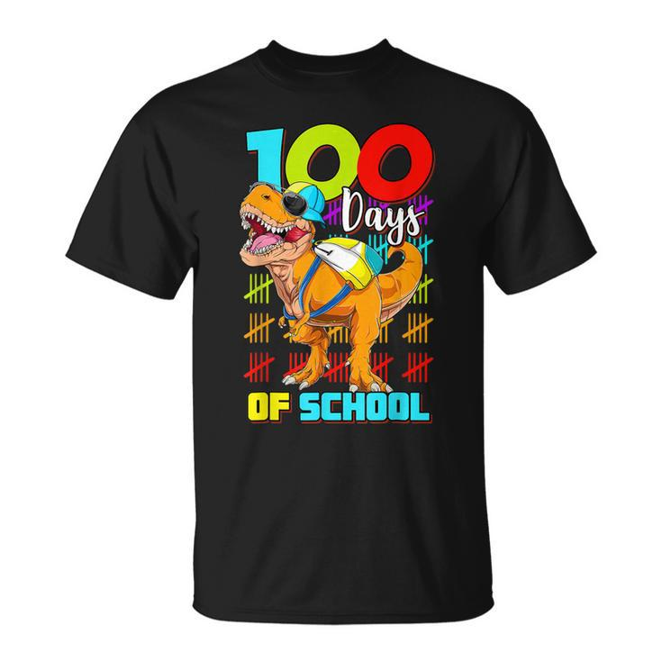 100 Days Of School Dinosaur 100 Days Smarter 100Th Day T-shirt
