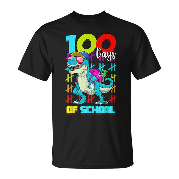 100 Days Of School Rex 100 Days Smarter 100Th Day T-shirt