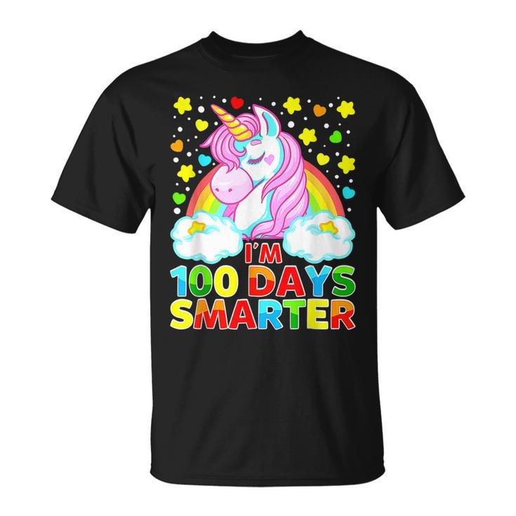 100 Days Smarter 100 Days Of School Unicorn Girls Costume T-shirt