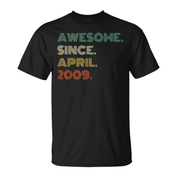 14 Years Old Awesome Since April 2009 14Th Birthday Boy Girl  Unisex T-Shirt