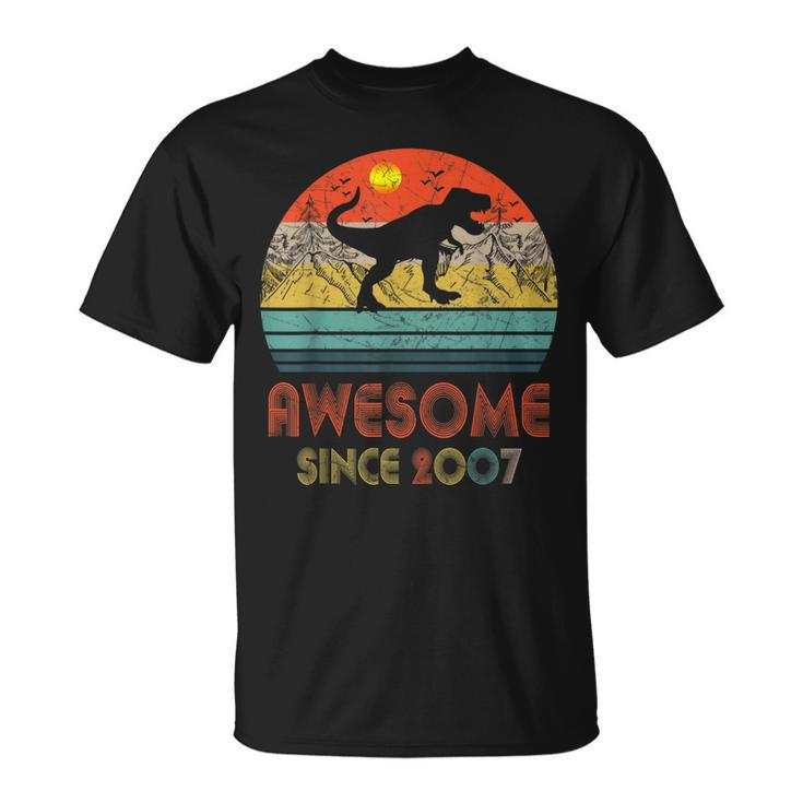 16 Year Old Dinosaur Awesome Since 2007 16Th Birthday T-Shirt