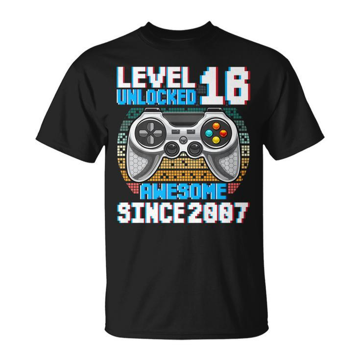 16 Year Old Gamer Boy Since 2007 16Th Birthday Gaming T-Shirt