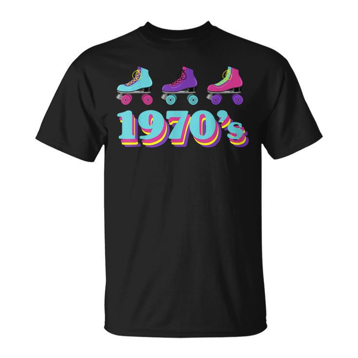 1970S Roller Skates 70S Party Costume Vintage Retro 70S T-Shirt