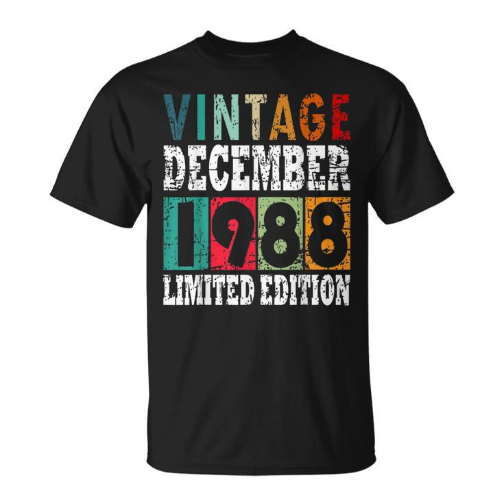 1988 Born In December Retro-Geschenkidee T-Shirt