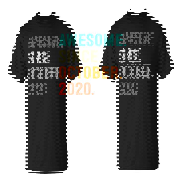2 Years Old Awesome Since October 2020 2Nd Birthday Boy T-shirt