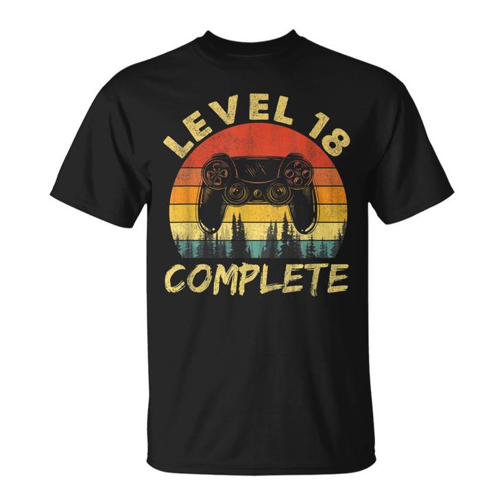 Vintage Level 18 Complete  18Th Wedding Anniversary  Men Women T-shirt Graphic Print Casual Unisex Tee