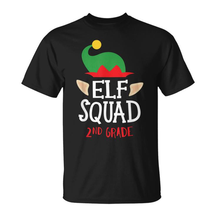 Christmas Elf Squad Second Grade Teacher Top  Men Women T-shirt Graphic Print Casual Unisex Tee