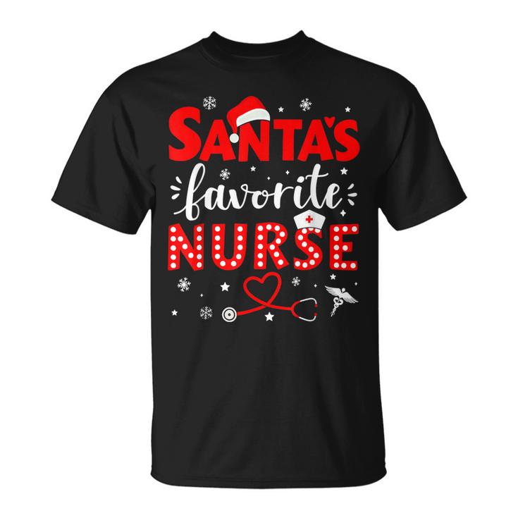 Santa Favorite Nurse For Christmas In Hospital  Men Women T-shirt Graphic Print Casual Unisex Tee