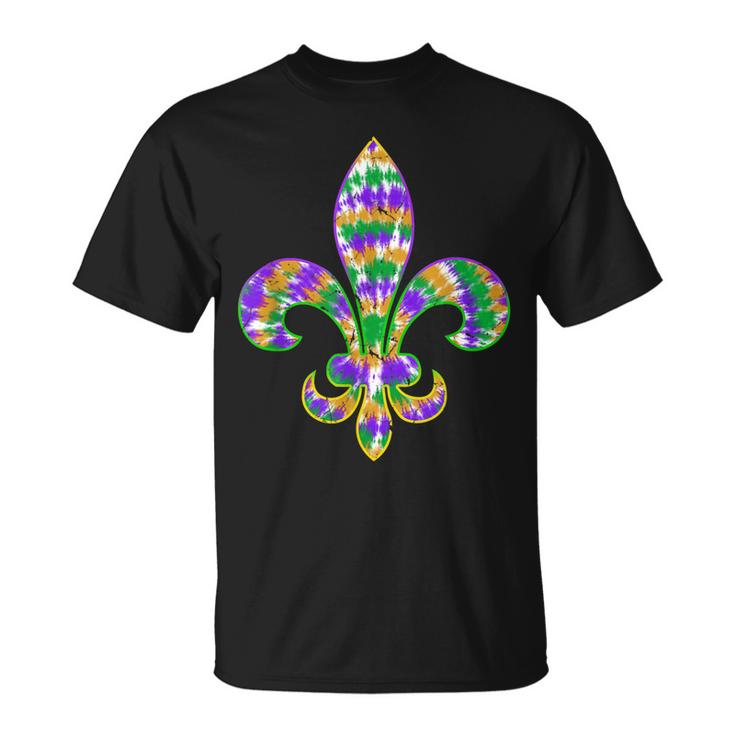 Fleur De Lis Mardi Gras Carnival Symbol New Orlean Tie Dye  Unisex T-Shirt
