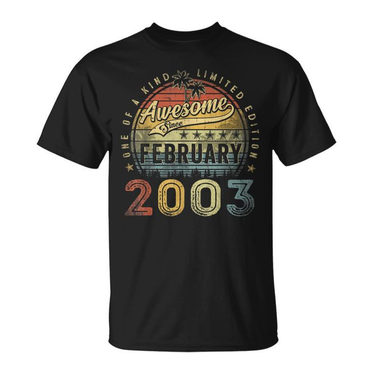 20Th Birthday Gift Awesome Since February 2003 20 Year Old  Unisex T-Shirt