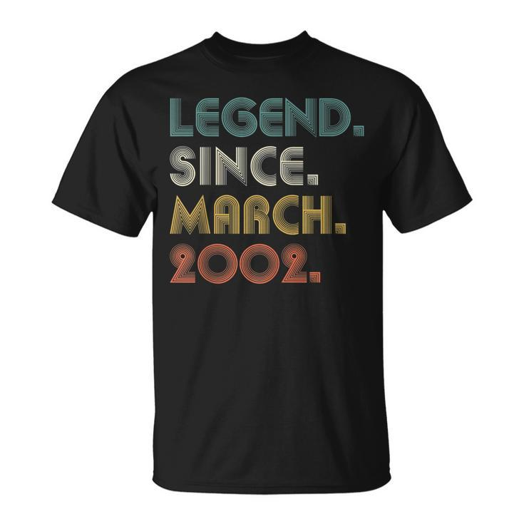 21 Years Old Legend Since March 2002 21St Birthday T-Shirt