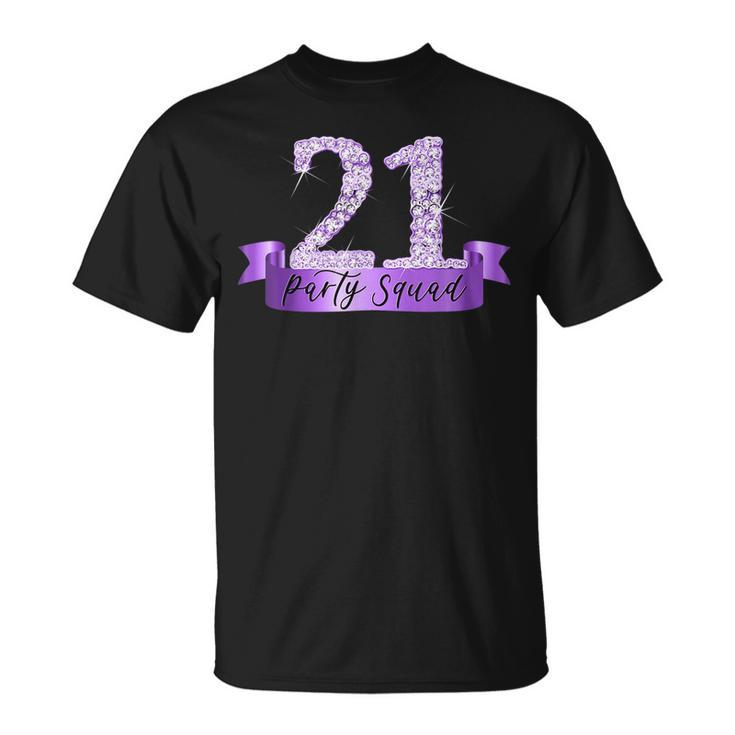21St Birthday Party Squad I Purple Group Photo Decor Outfit Unisex T-Shirt