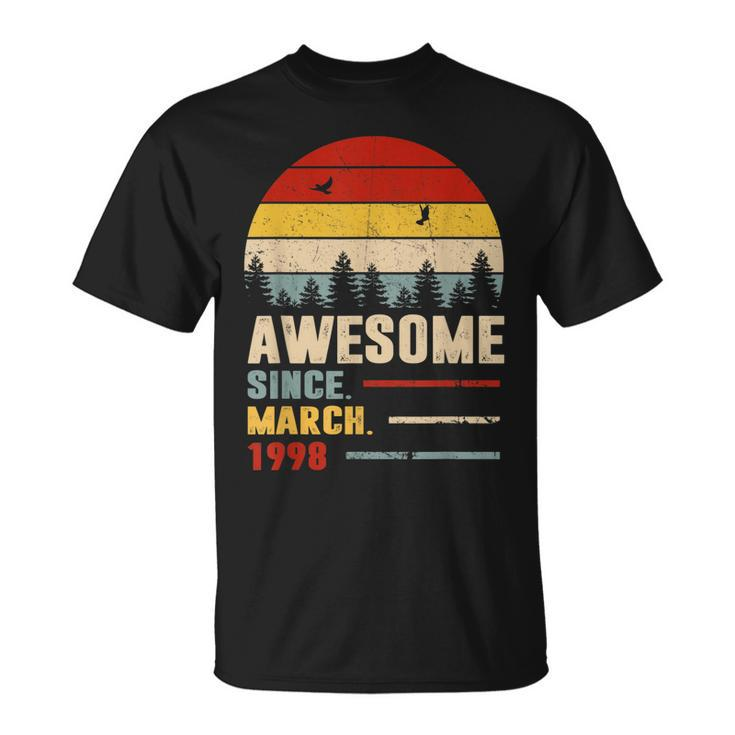 25 Years Old Awesome Since March 1998 25Th Birthday T-Shirt