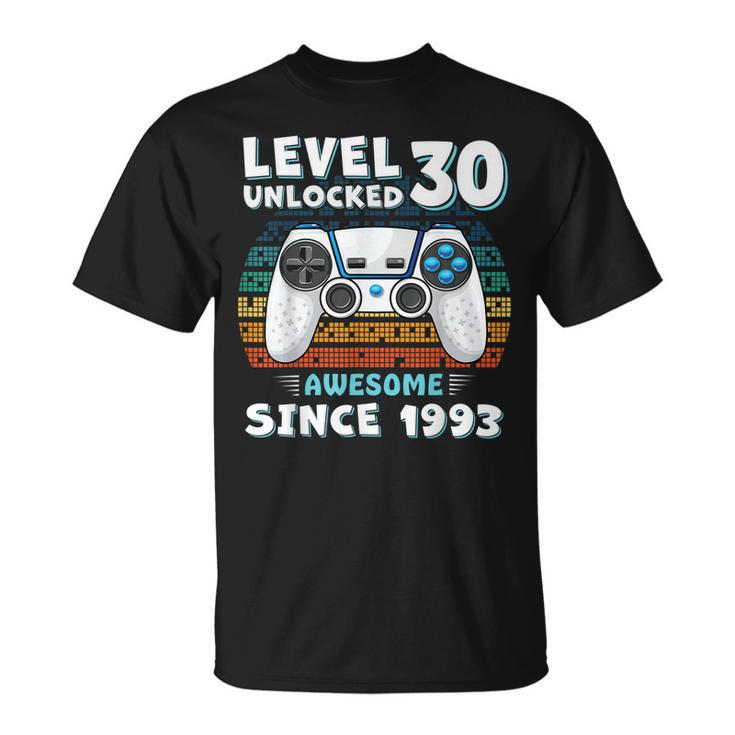 30 Birthday Decorations Gamer Men Video 1993 30Th Birthday  Unisex T-Shirt