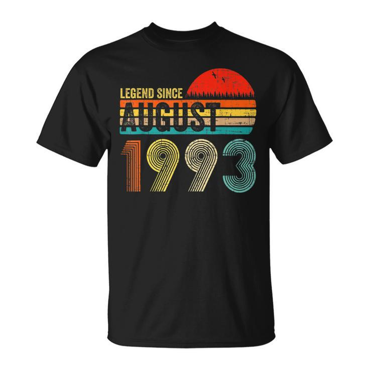 30 Years Old Retro Birthday Legend Since August 1993 T-shirt